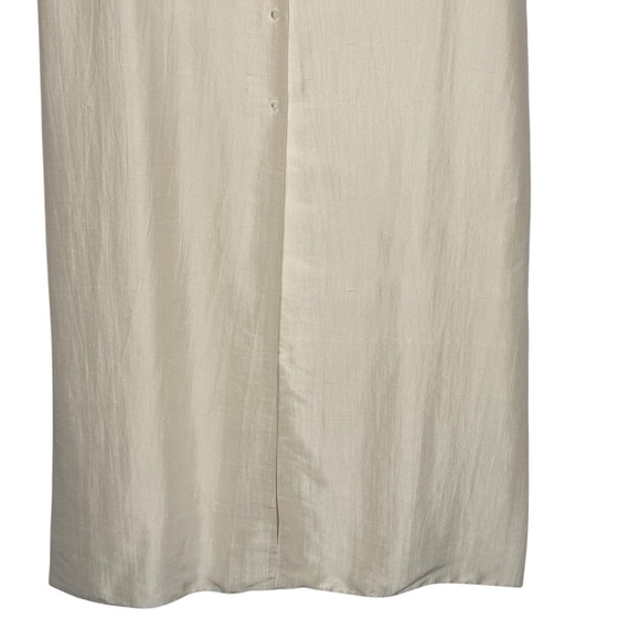 Eileen Fisher Silk Side Slit Sleeveless Full Button Midi Dress M Mandarin Collar - Picture 11 of 14